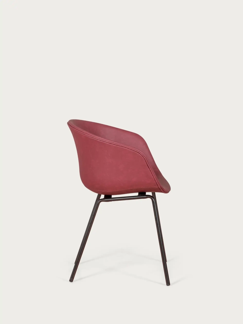 Silla vintage con reposabrzos tapizada en polipiel encerado - Denver FurnMod - 16
