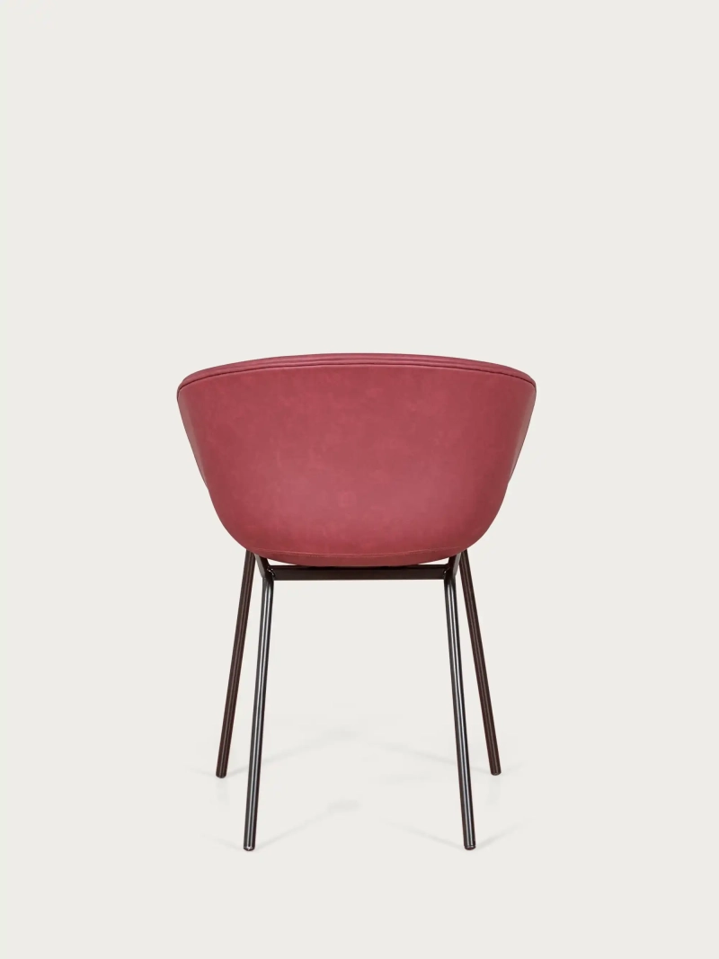 Silla vintage con reposabrzos tapizada en polipiel encerado - Denver FurnMod - 21