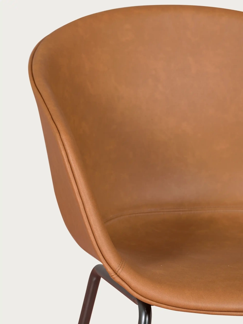 Vintage stol z nasloni za roke, oblazinjen z voščenim usnjem - Denver FurnMod - 24