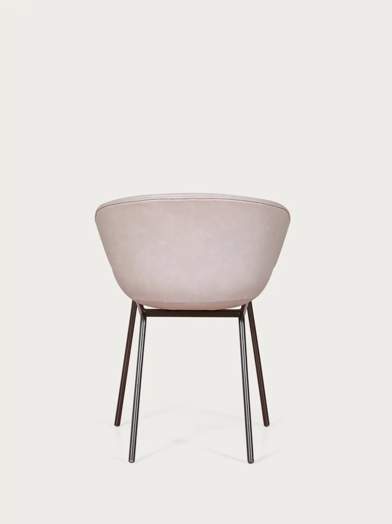Sedia vintage con braccioli rivestita in similpelle cerata - Denver FurnMod - 36