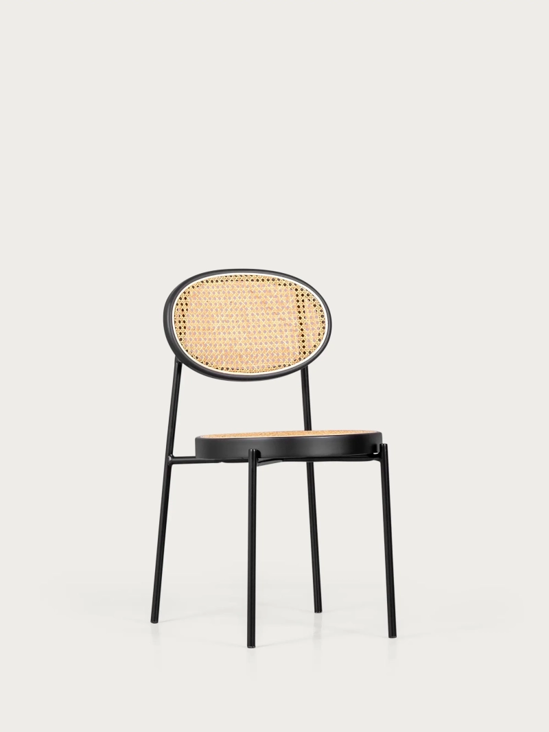 Silla de comedor retro con ratán natural - North FurnMod - 2