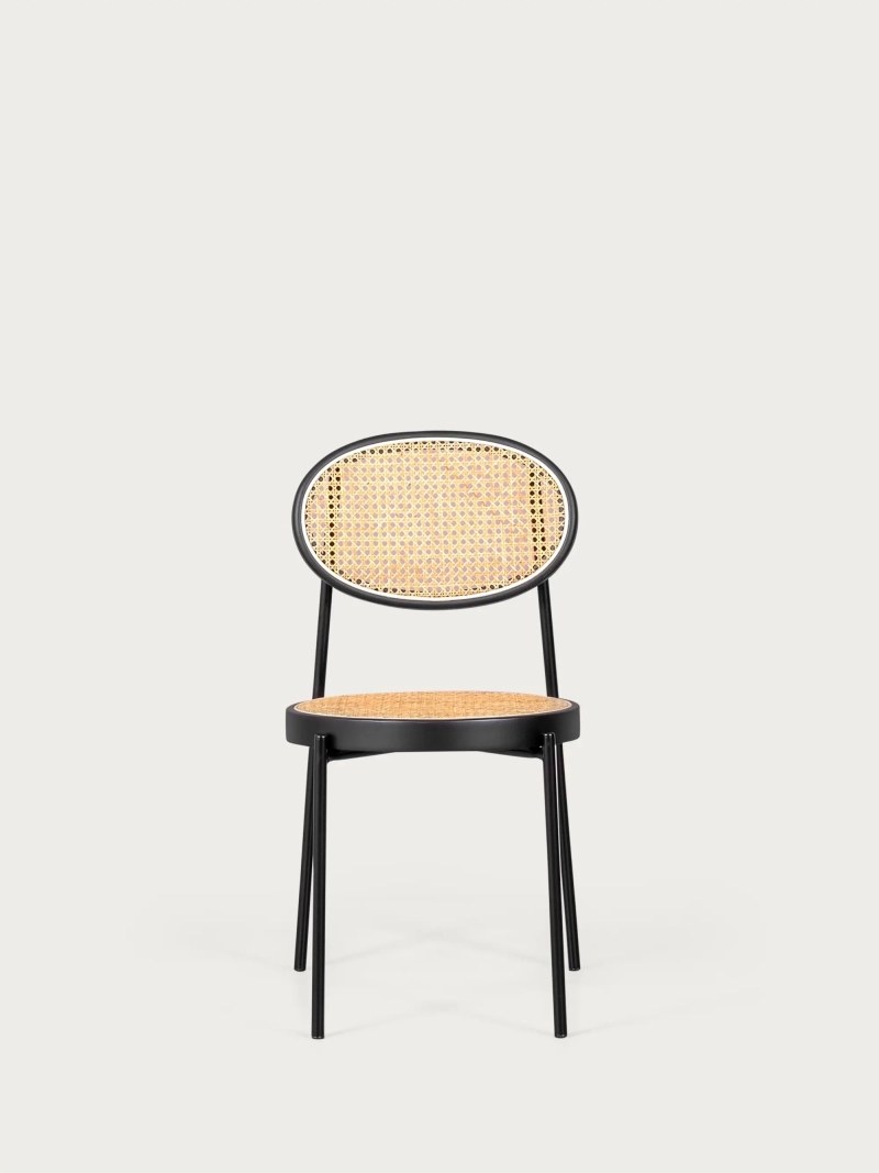 Silla de comedor retro con ratán natural - North FurnMod - 6