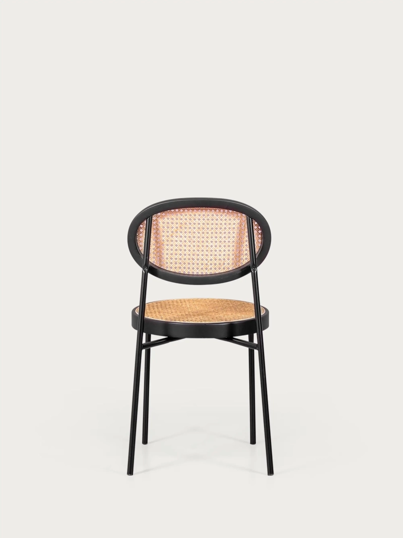 Silla de comedor retro con ratán natural - North FurnMod - 9