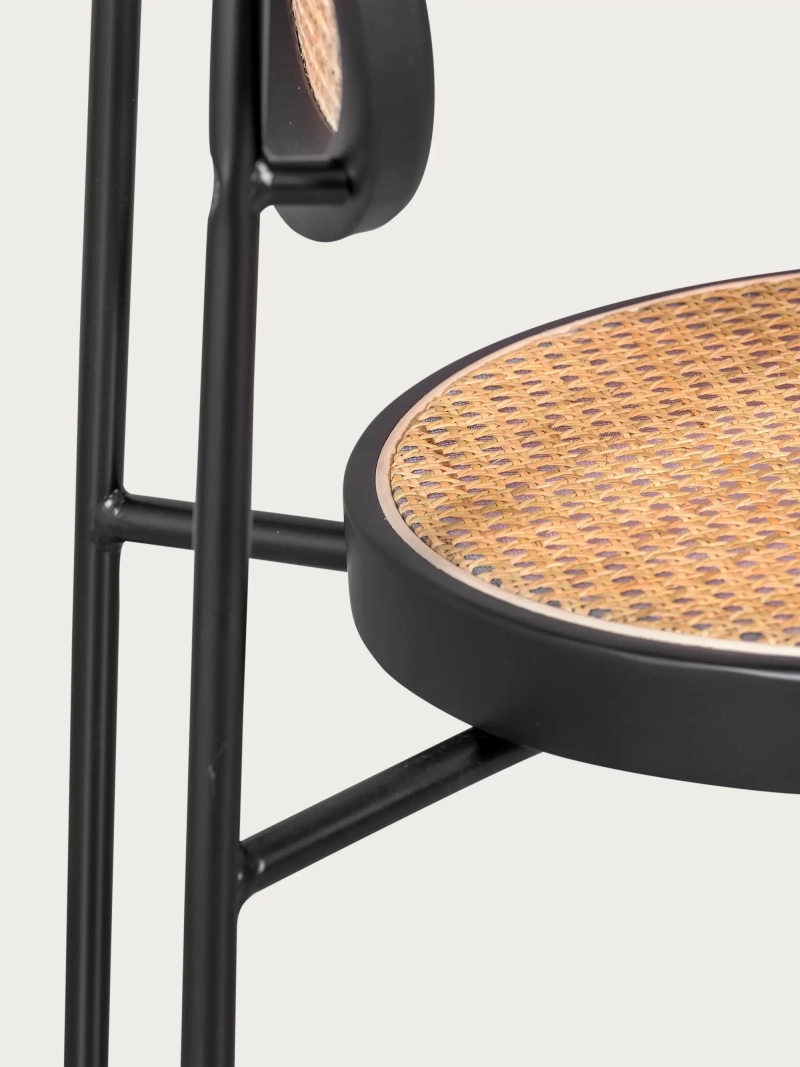 Silla de comedor retro con ratán natural - North FurnMod - 5