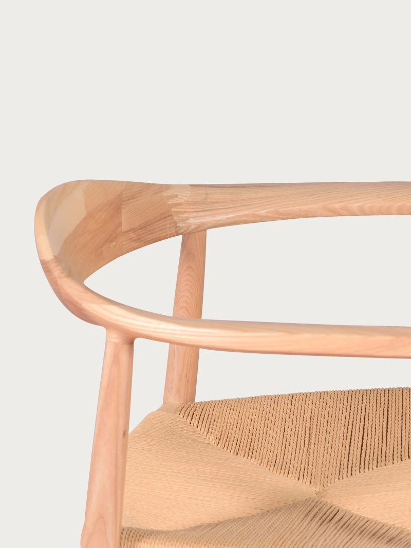 Chaise en frêne naturel avec assise en corde écologique - Santon FurnMod - 1
