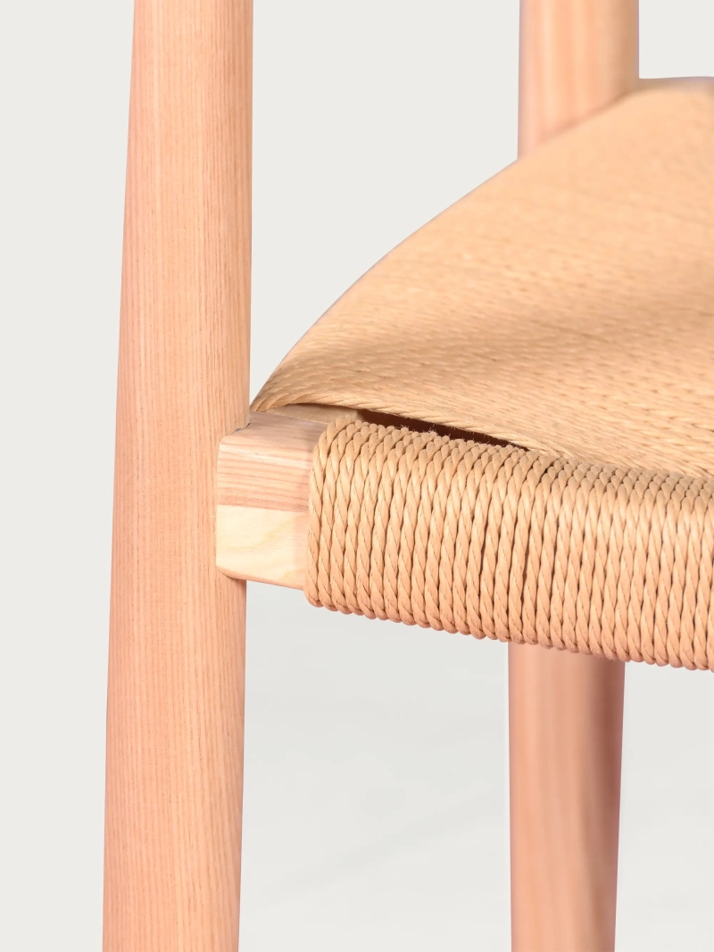 Chaise en frêne naturel avec assise en corde écologique - Santon FurnMod - 1