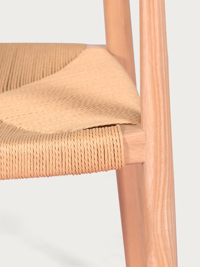 Natural ash wood chair with ecological rope seat - Santon FurnMod - 1