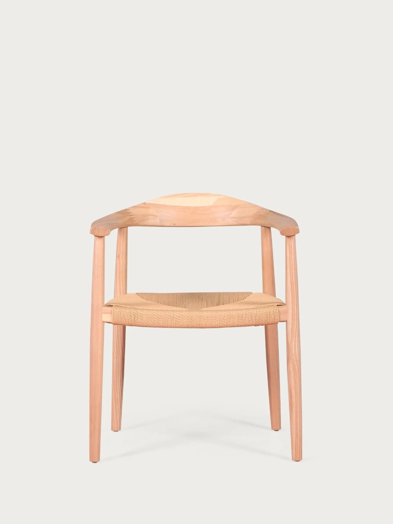 Chaise en frêne naturel avec assise en corde écologique - Santon FurnMod - 1