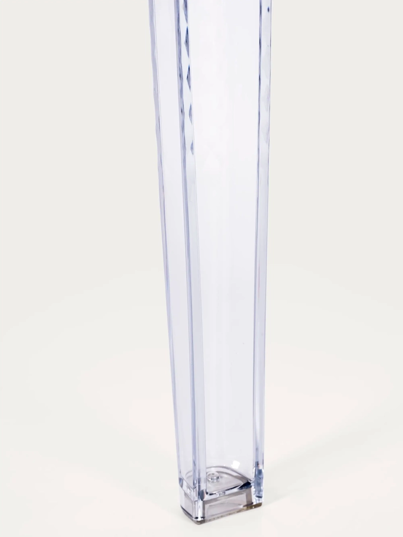 Square glass table with transparent legs (80x80) - Ghost FurnMod - 1