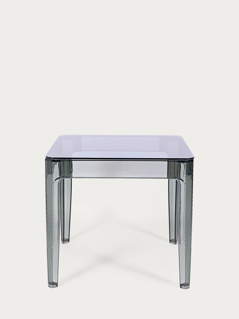 Mesa cuadrada de cristal con patas transparentes (80x80) - Ghost FurnMod - 12