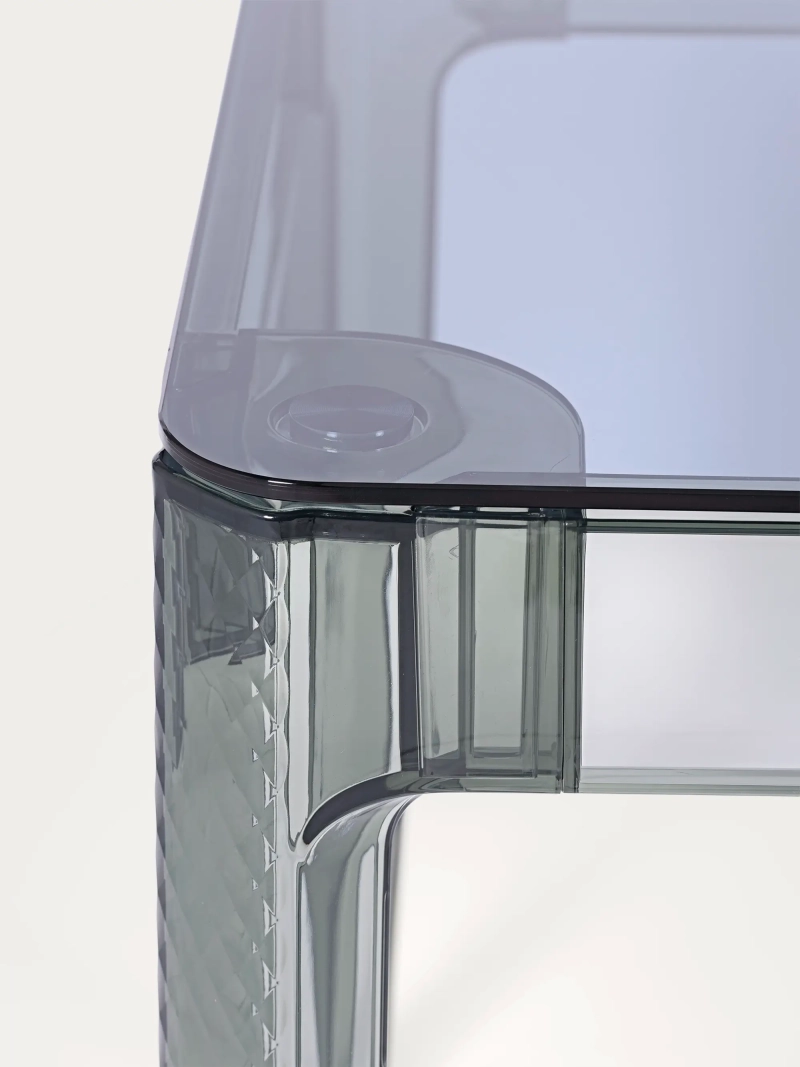 Mesa cuadrada de cristal con patas transparentes (80x80) - Ghost FurnMod - 18