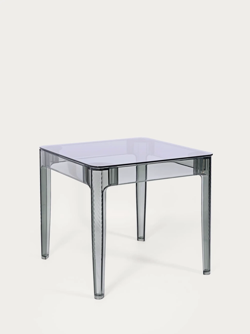 Mesa cuadrada de cristal con patas transparentes (80x80) - Ghost FurnMod - 17