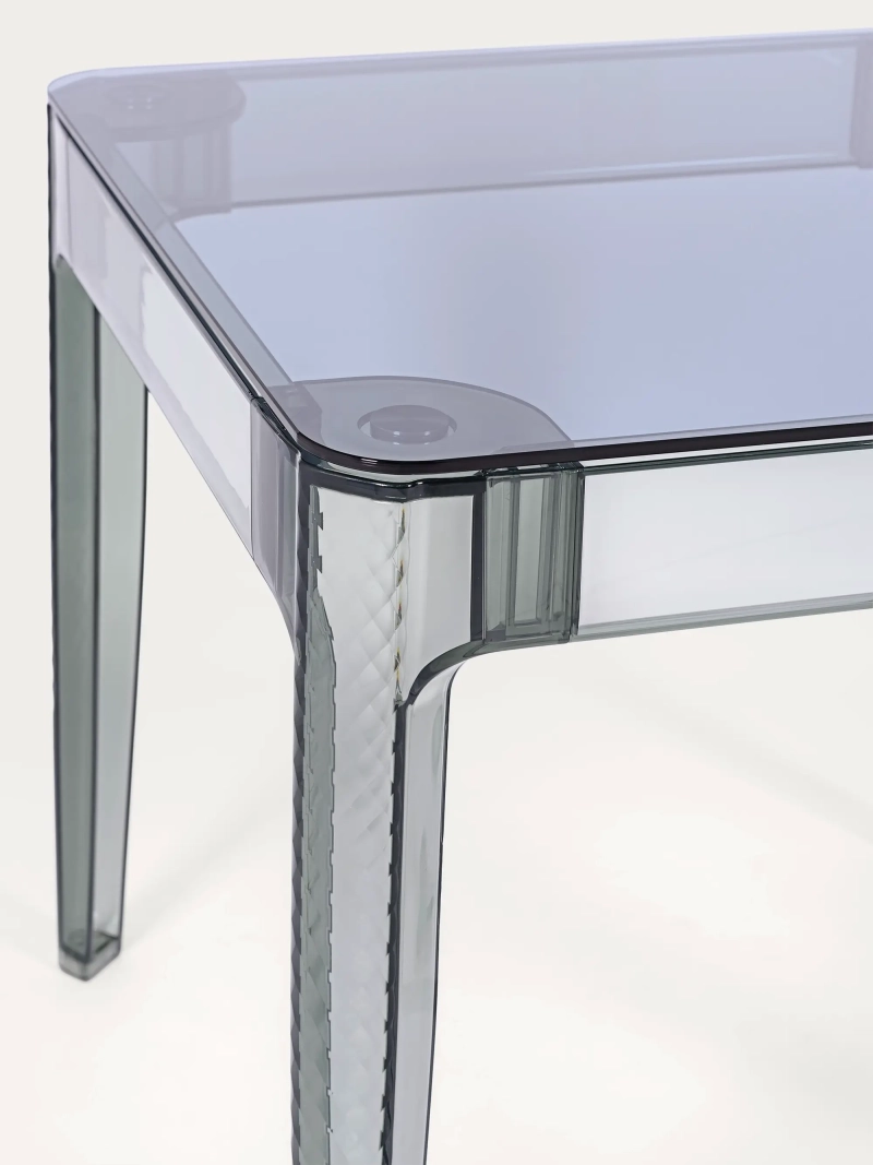 Mesa cuadrada de cristal con patas transparentes (80x80) - Ghost FurnMod - 14