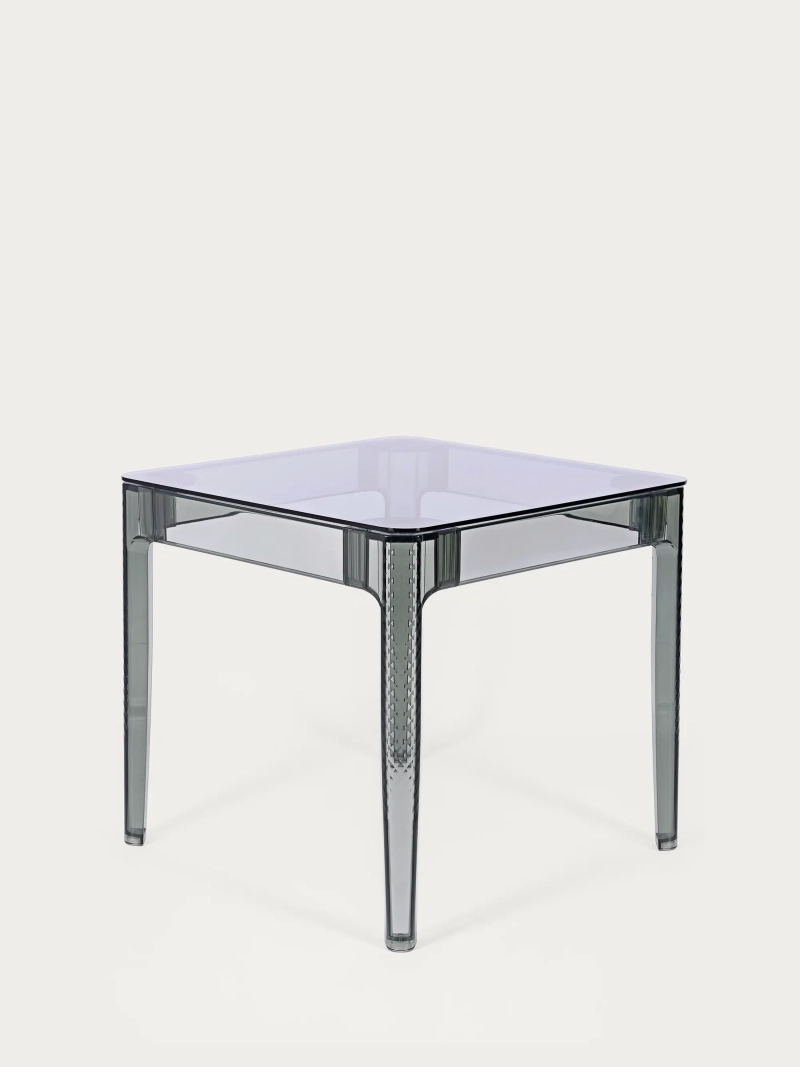 Mesa cuadrada de cristal con patas transparentes (80x80) - Ghost FurnMod - 12