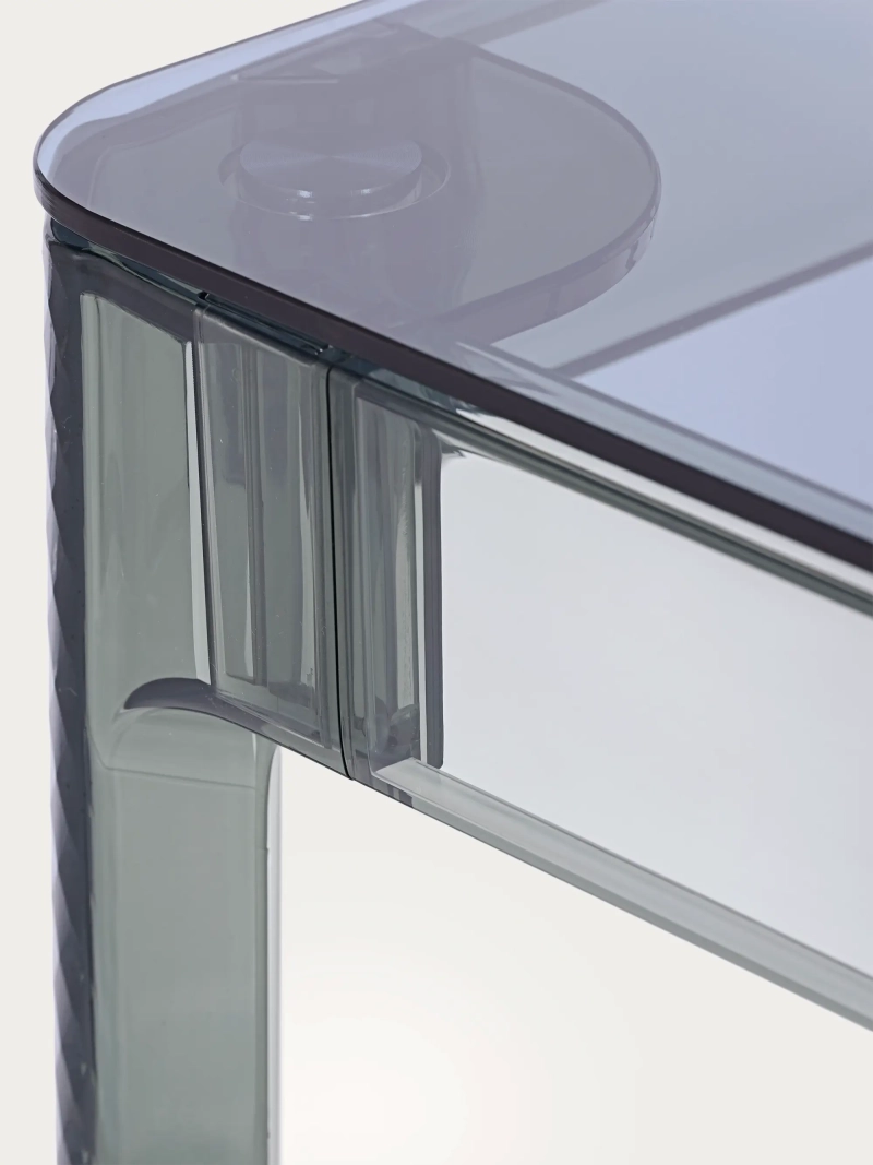 Mesa cuadrada de cristal con patas transparentes (80x80) - Ghost FurnMod - 12