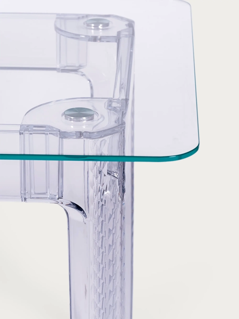 Obdélníkový skleněný stůl s průhlednými nohami (140x80) - Ghost FurnMod - 7