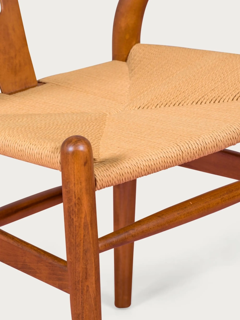 Nordic scaun din lemn de nuc și frânghie ecologică - Wish FurnMod - 1