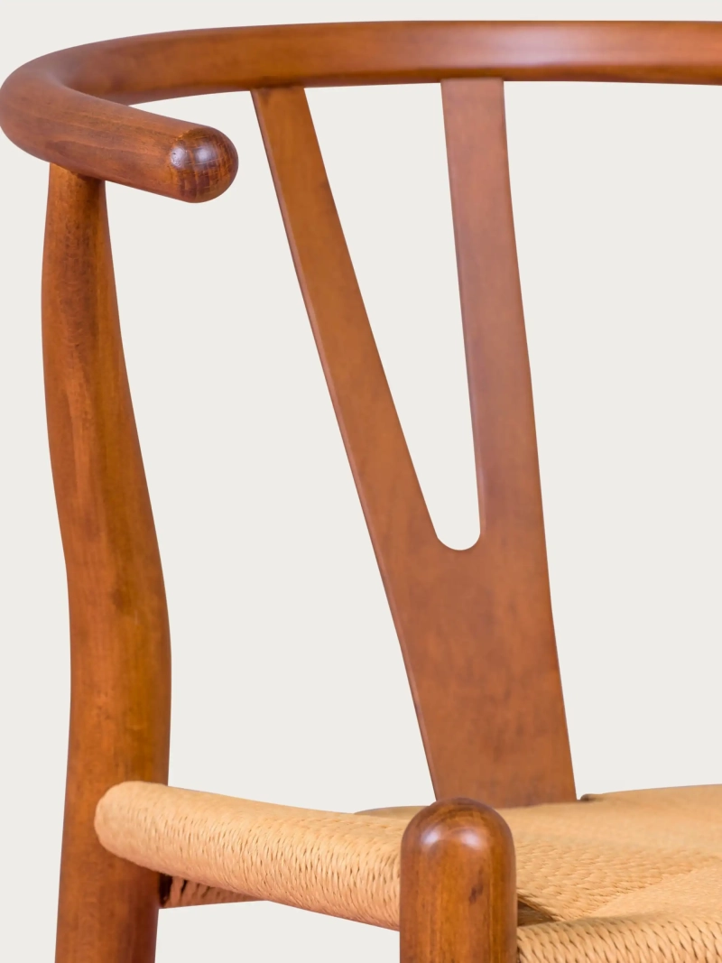 Silla nórdica en madera de nogal y cuerda ecológica - Wish FurnMod - 5