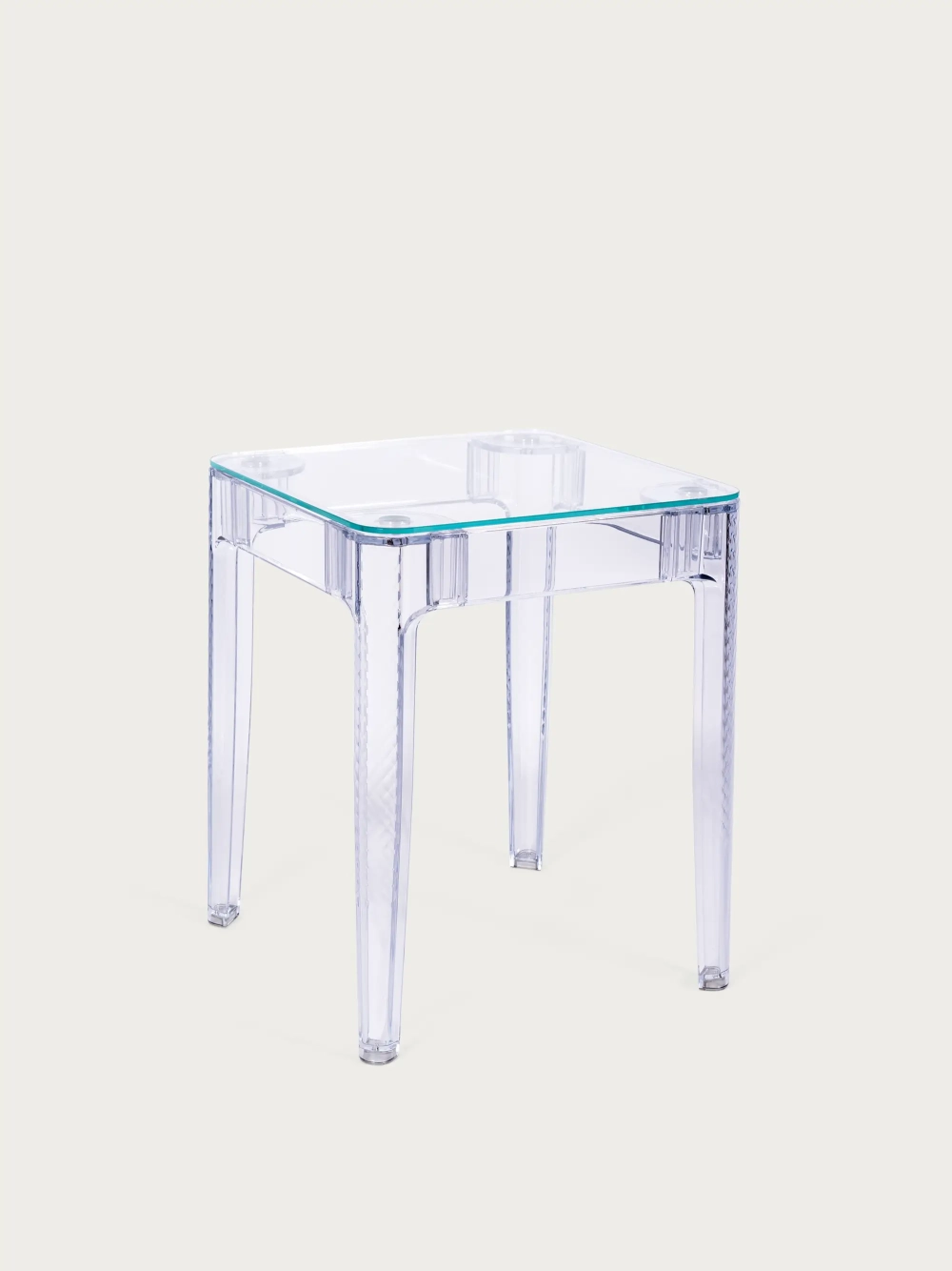 Mesa cuadrada de cristal con patas transparentes (60x60) - Ghost FurnMod - 1