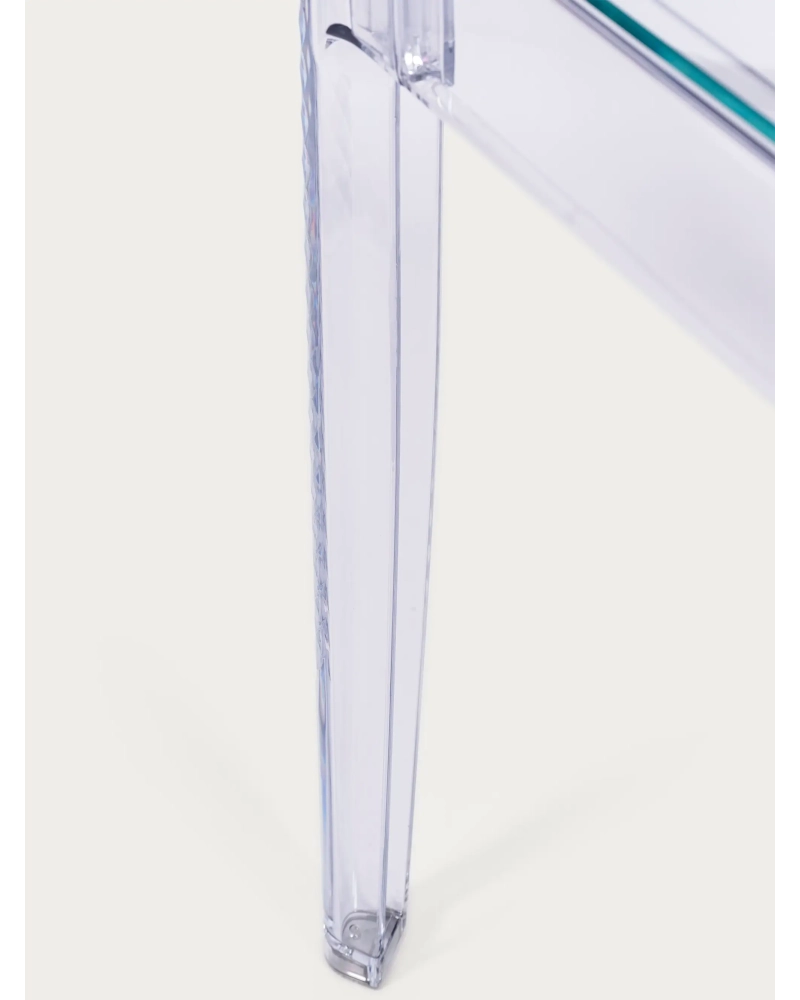 Square glass table with transparent legs (60x60) - Ghost FurnMod - 5