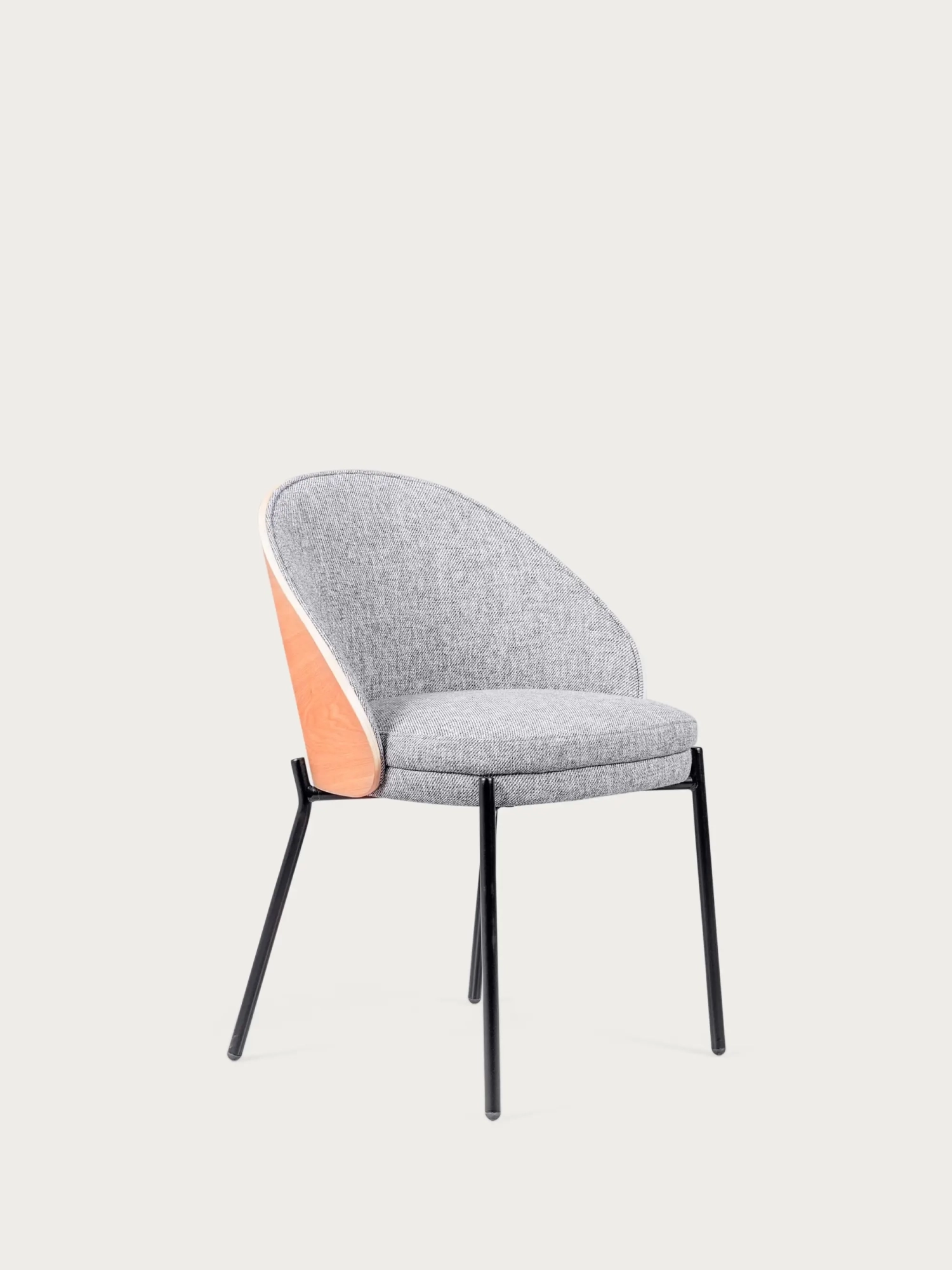 Rustik Nordic stoppad stol med ryggstöd i askträ Earth FurnMod - 1