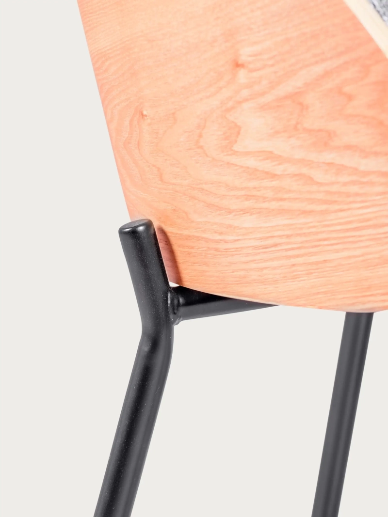 Silla rústica tapizada Nordic con respaldo de madera de fresno - Earth FurnMod - 3
