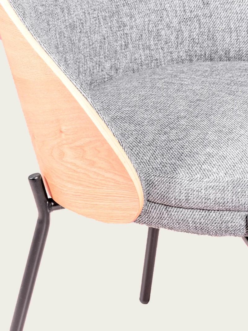 Silla rústica tapizada Nordic con respaldo de madera de fresno - Earth FurnMod - 4