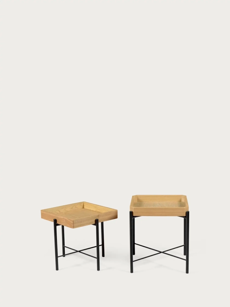 Set de tables d'appoint en frêne naturel - Earth FurnMod - 1