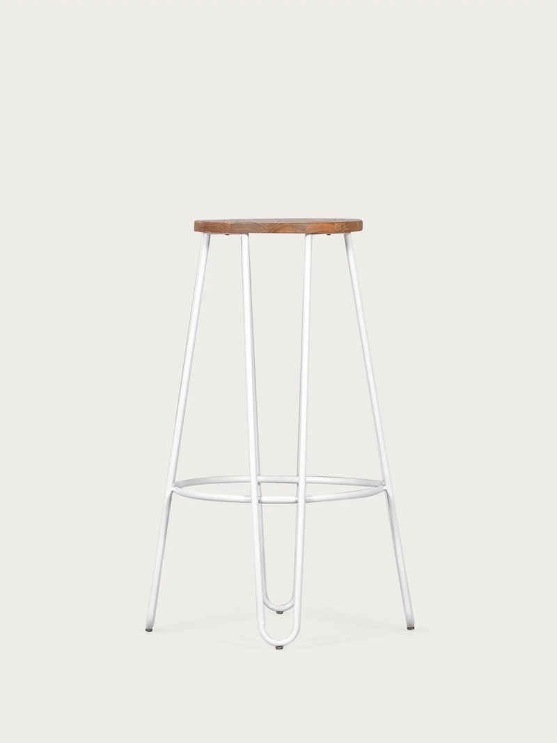 taburet industrial din lemn de frasin (75cm) - Lisabona FurnMod - 14
