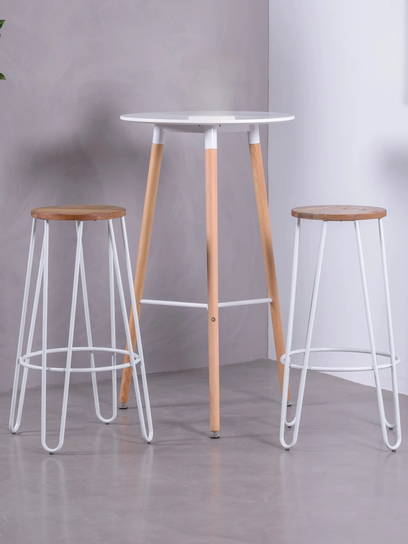 industrijski stolček iz jesenovega lesa (75 cm) - Lizbona FurnMod - 9