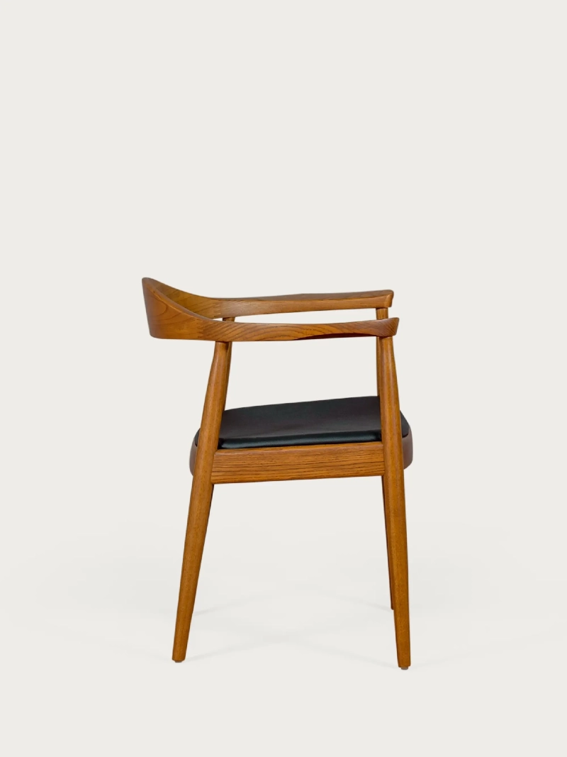 Chaise en frêne avec coussin en simili cuir - Santon FurnMod - 8