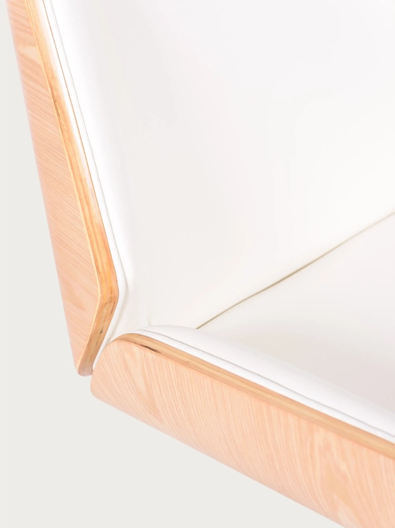 Kancelářská židle s vysokým opěrákem z javorového dřeva a čalouněná ekokůží - Nordic S FurnMod - 1