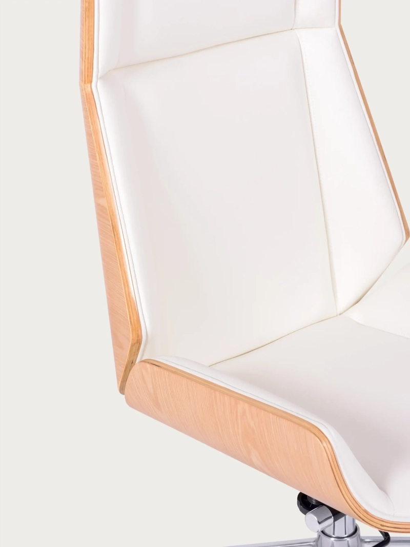 Silla de oficina con respaldo alto en madera de arce y tapizada en polipiel - Nordic S FurnMod - 4