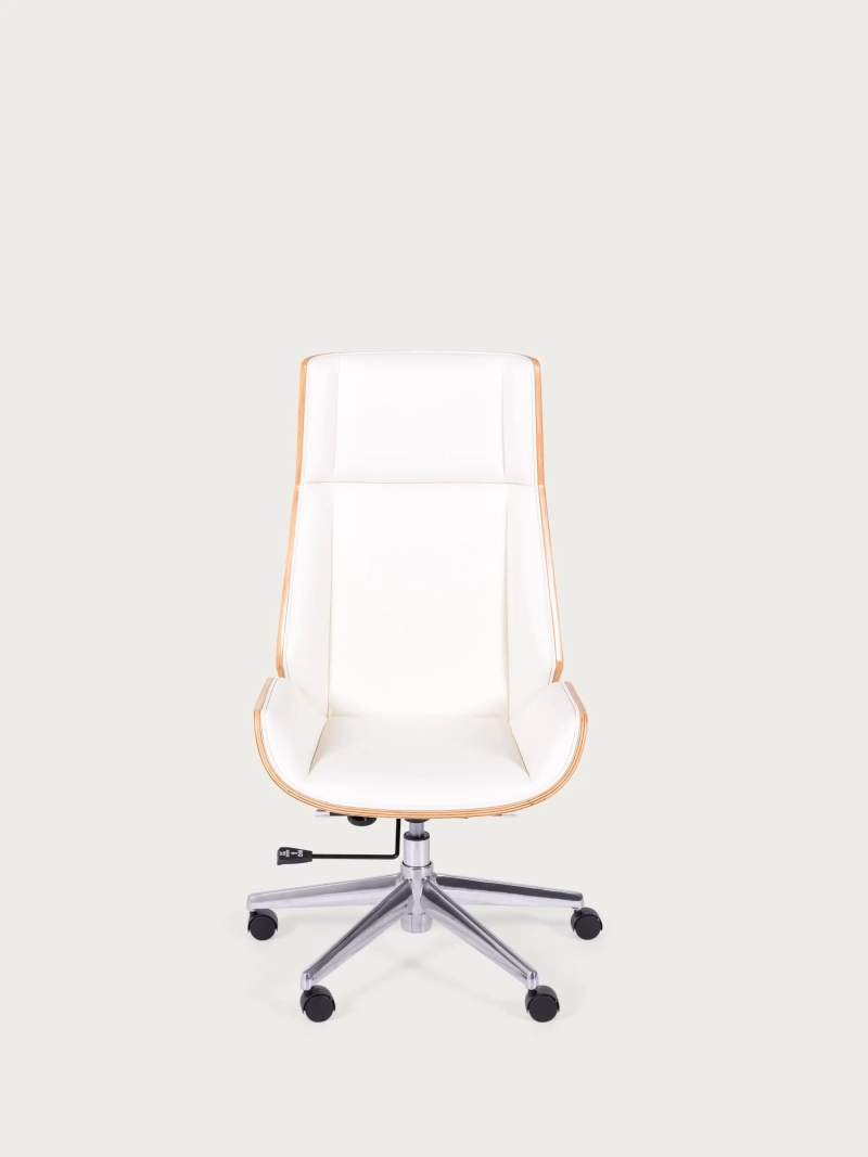 Silla de oficina con respaldo alto en madera de arce y tapizada en polipiel - Nordic S FurnMod - 1
