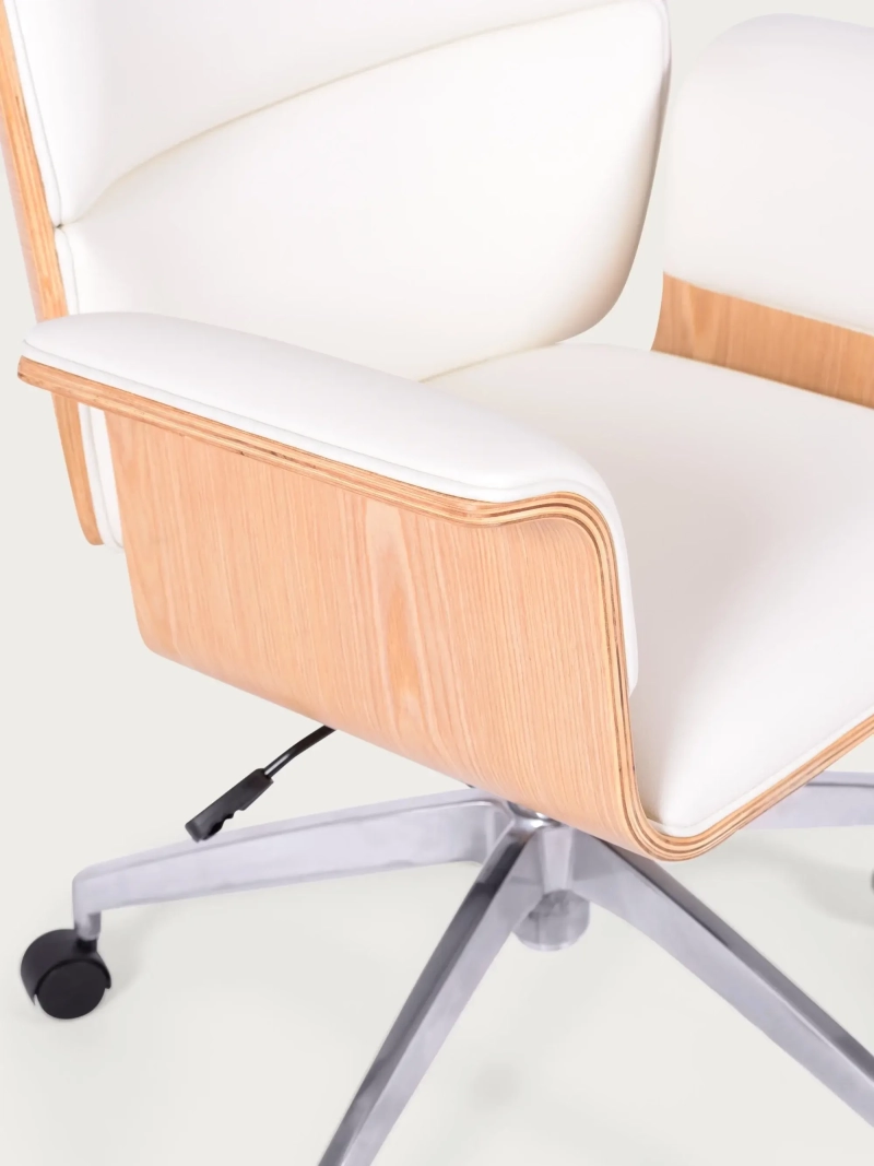 Silla de oficina para ejecutivos en madera clara de arce y tapizada en polipiel - Executiv FurnMod - 3