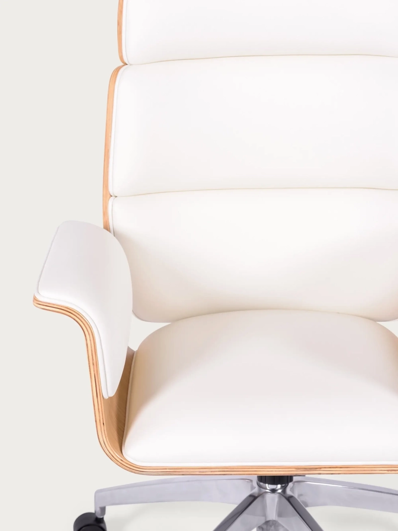 Silla de oficina para ejecutivos en madera clara de arce y tapizada en polipiel - Executiv FurnMod - 12