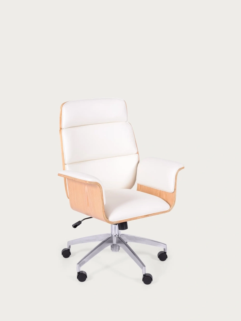Silla de oficina para ejecutivos en madera clara de arce y tapizada en polipiel - Executiv FurnMod - 1