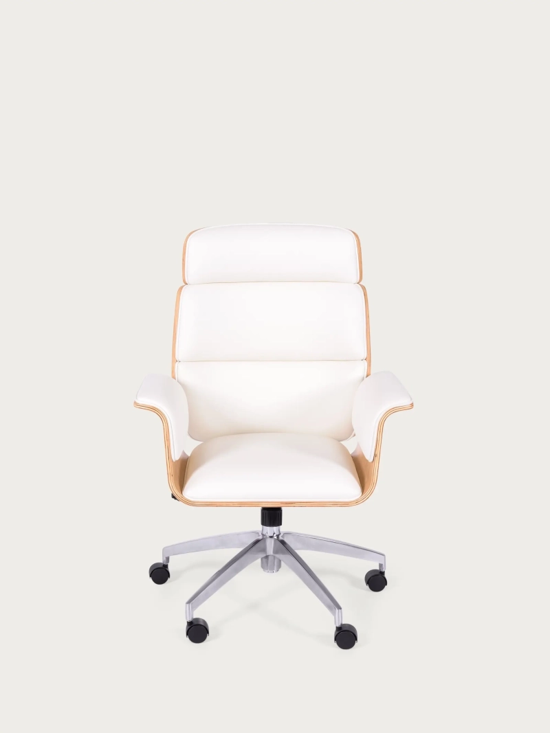 Silla de oficina para ejecutivos en madera clara de arce y tapizada en polipiel - Executiv FurnMod - 6