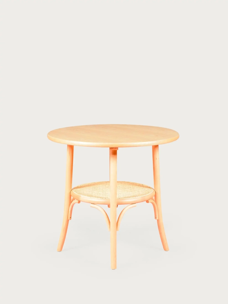 Masă rotundă retro în stil vintage din lemn de frasin natural (80cm) - Oldhouse FurnMod - 1