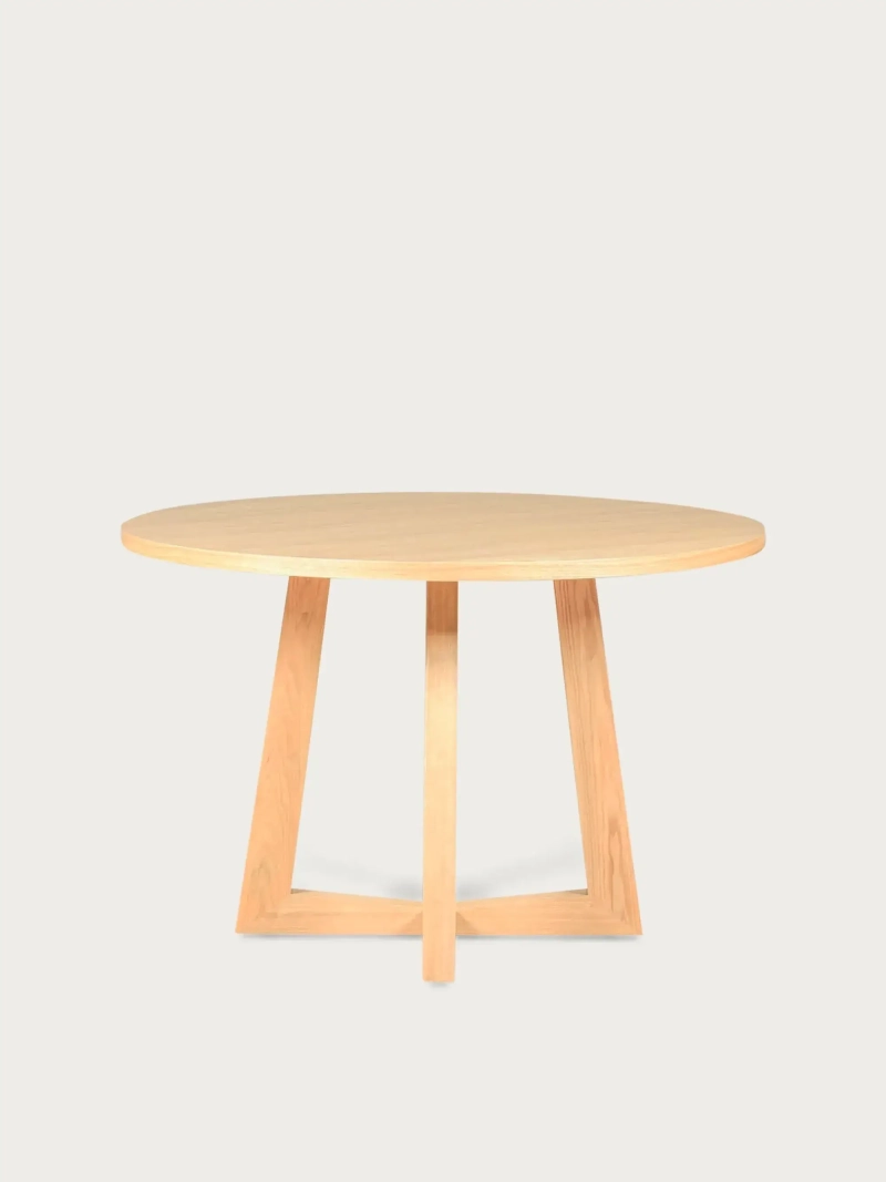 Round dining table in natural ash (115cm) - Soho FurnMod - 1