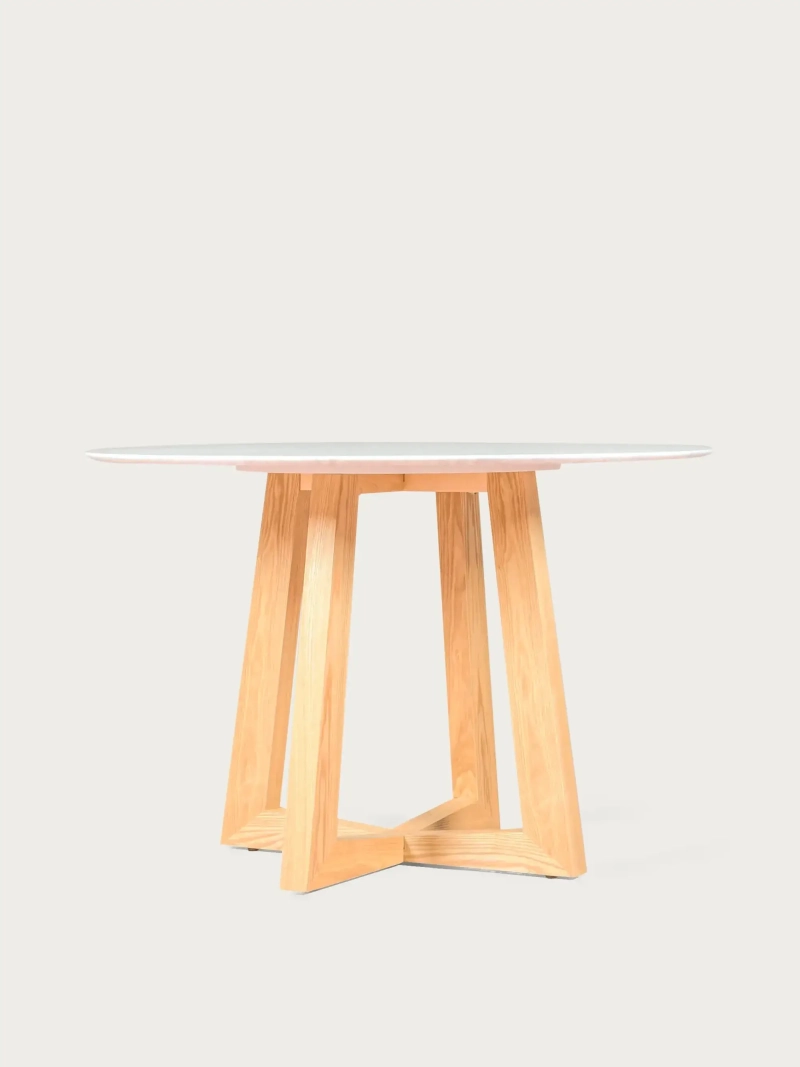 Mesa de jantar redonda (115cm) em mármore de Carrara - Soho FurnMod - 1