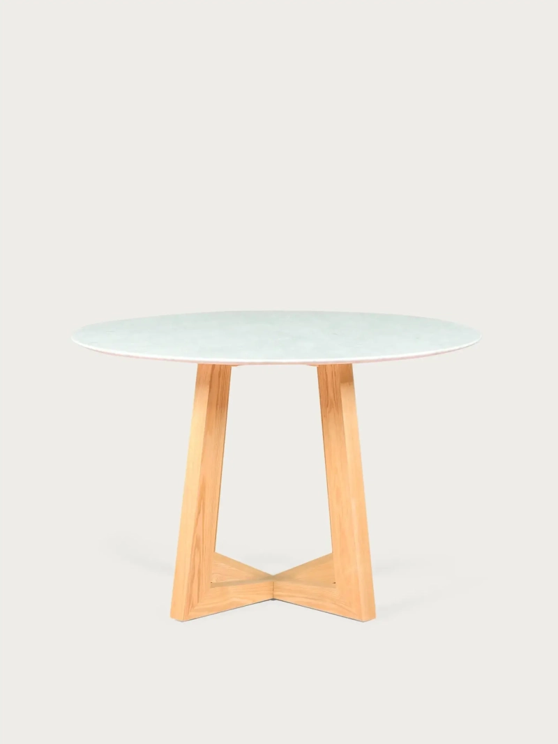 Carrara marble round dining table (115cm) - Soho FurnMod - 1