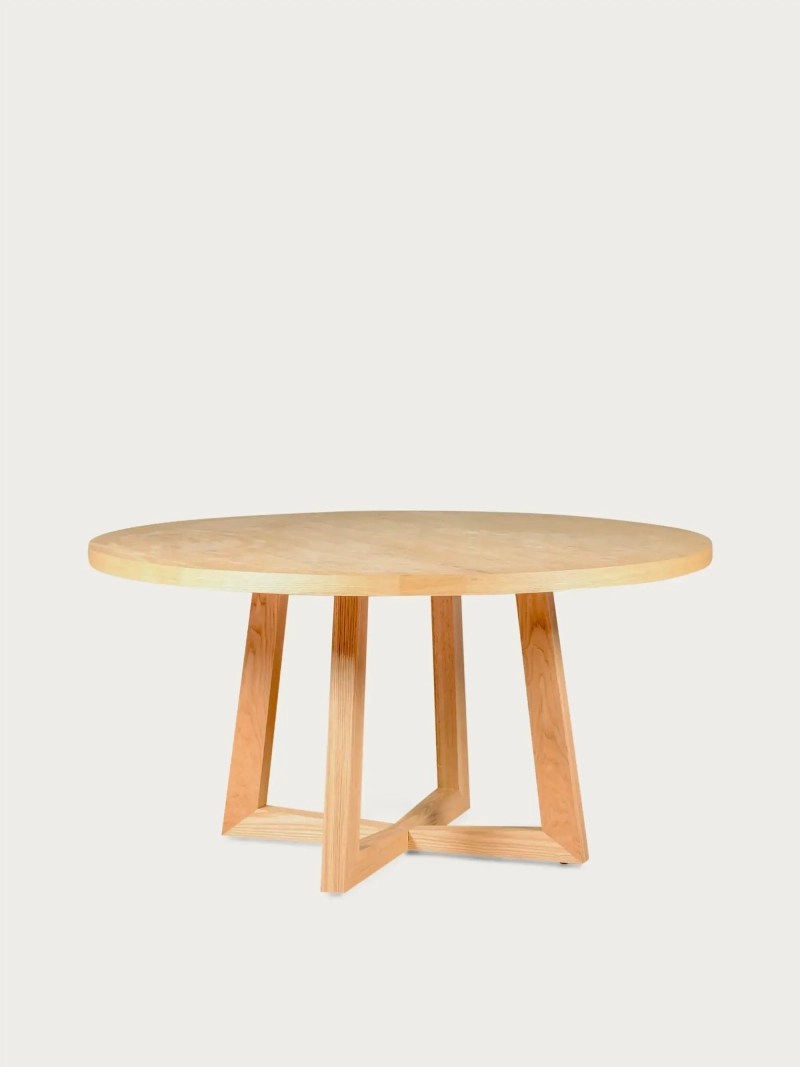 Round dining table in natural ash (150cm) - Soho FurnMod - 1