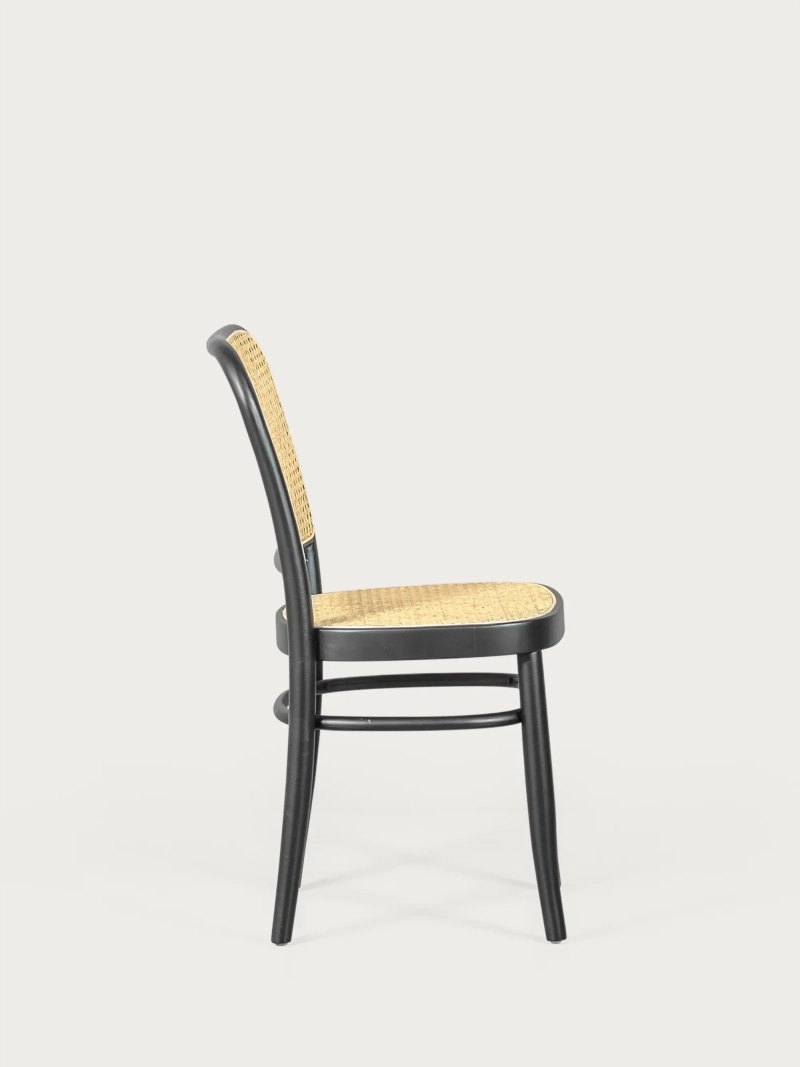 Beech wood chair with natural rattan finish - Moulin FurnMod - 8