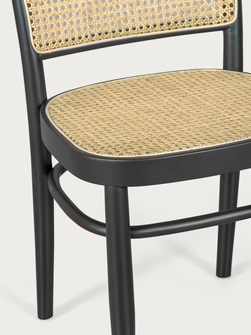 Beech wood chair with natural rattan finish - Moulin FurnMod - 5