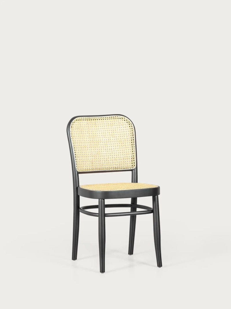 Silla de madera de haya con acabados de ratán natural - Moulin FurnMod - 1