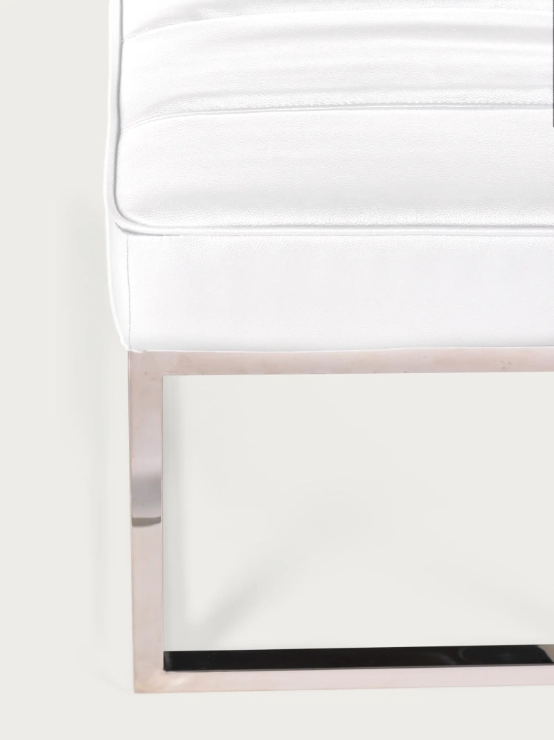 Designová lavice čalouněná koženkou s chromovanou ocelí - Torino FurnMod - 25