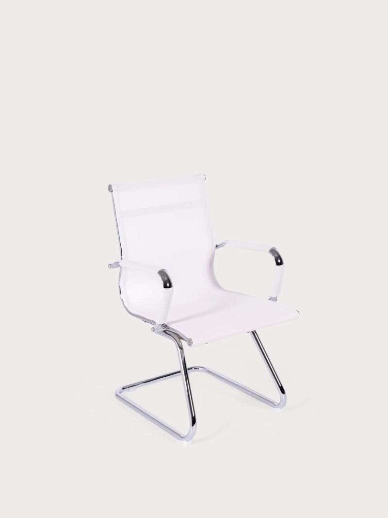 Krzesło do sali konferencyjnej z niskim oparciem z oddychającej siatki z włókna - Alu FurnMod - 12