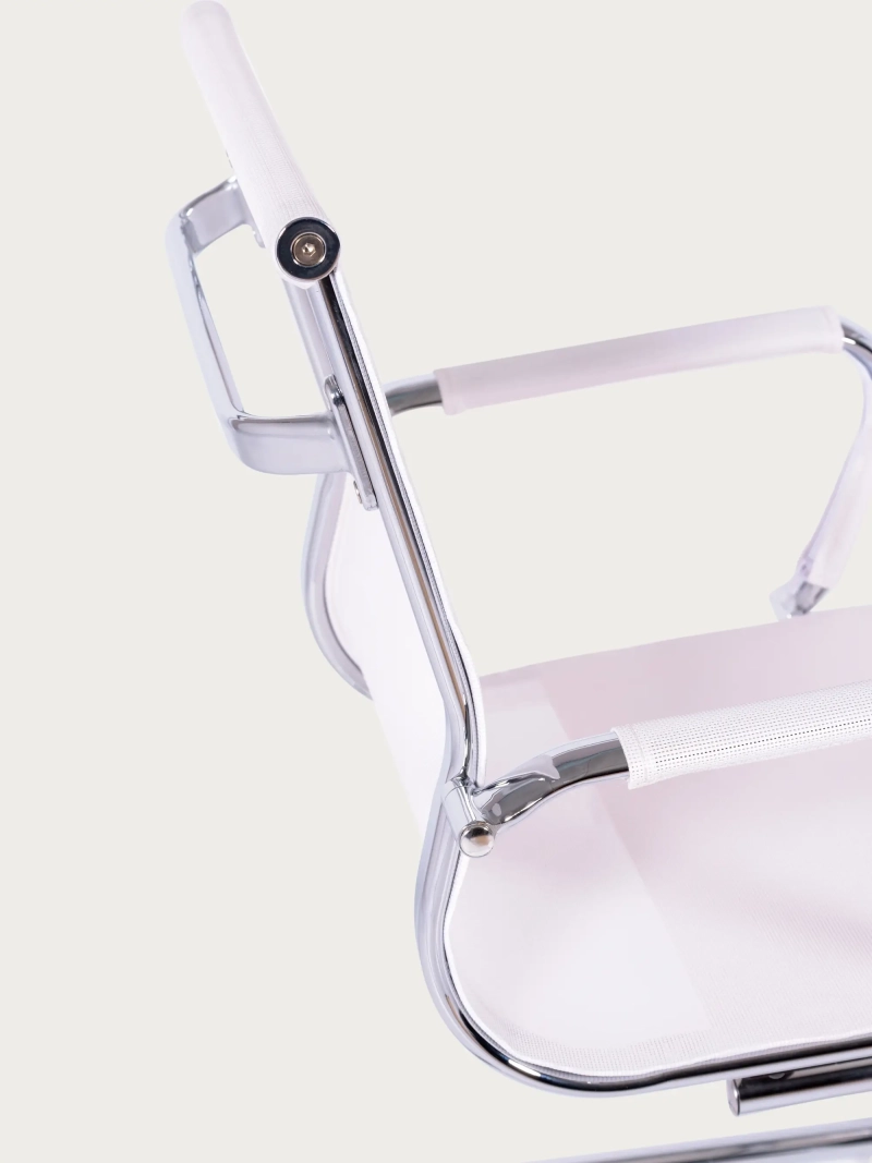 Tárgyalószék alacsony háttámlával, lélegző rostszövetből készült hálós szék - Alu FurnMod - 12