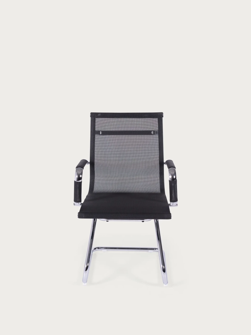 Silla para sala de reuniones con respaldo bajo en malla de fibra transpirable - Alu FurnMod - 1